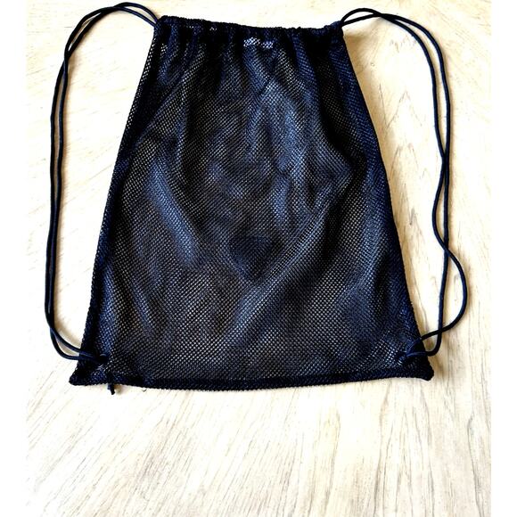 VTG Nike Black Gold Mesh Bag Gym Cinch Sack Drawstring Stadium College NFL - Picture 4 of 6